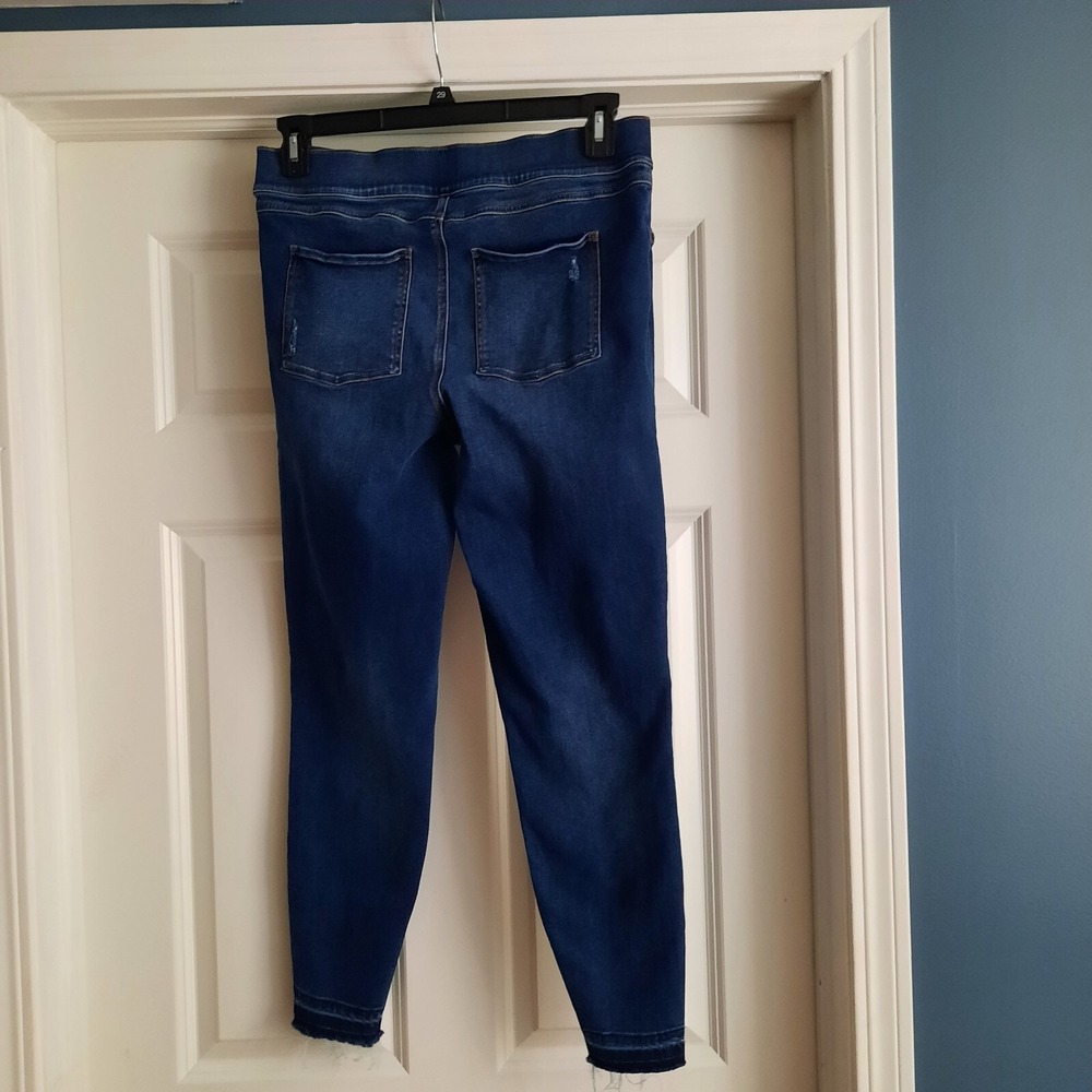 Spanx Jeans‎ Womens XL Pull On High Rise Skinny Ankle Distressed Raw Hem - Picture 2 of 14